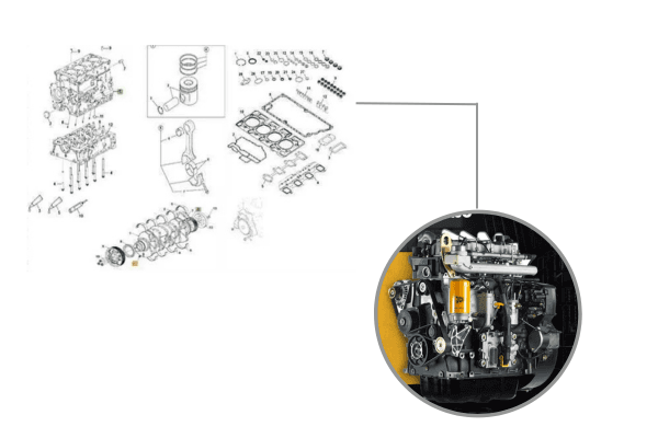 Short Block Kit motor Retroexcavadora jcb
